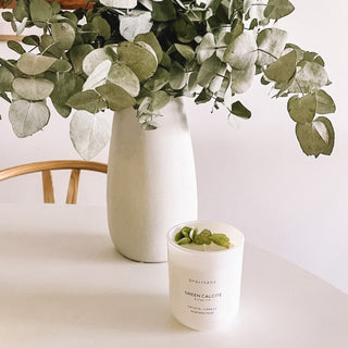 Green Calcite Crystal Candle | Vitality