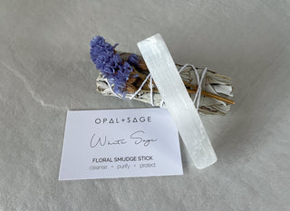 White Sage Floral Smudge Kit